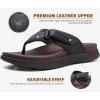 image:imageKuaiLu Mens Orthotic Flip Flops Mens Recovery Walking Sandals Adjustable Thick Athletic Cushion Sport Slides for Man Water Resistant amp Lightweight Soft Comfort Fit amp Arch SupportDark Brown