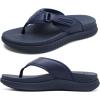 image:imageKuaiLu Mens Orthotic Flip Flops Mens Recovery Walking Sandals Adjustable Thick Athletic Cushion Sport Slides for Man Water Resistant amp Lightweight Soft Comfort Fit amp Arch SupportDark Blue