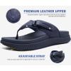 image:imageKuaiLu Mens Orthotic Flip Flops Mens Recovery Walking Sandals Adjustable Thick Athletic Cushion Sport Slides for Man Water Resistant amp Lightweight Soft Comfort Fit amp Arch SupportDark Blue