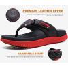 image:imageKuaiLu Mens Orthotic Flip Flops Mens Recovery Walking Sandals Adjustable Thick Athletic Cushion Sport Slides for Man Water Resistant amp Lightweight Soft Comfort Fit amp Arch SupportRed Black