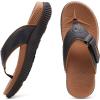 image:imageKuaiLu Mens Orthotic Flip Flops Mens Recovery Walking Sandals Adjustable Thick Athletic Cushion Sport Slides for Man Water Resistant amp Lightweight Soft Comfort Fit amp Arch SupportKhaki Brown