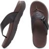 image:imageKuaiLu Mens Orthotic Flip Flops Mens Recovery Walking Sandals Adjustable Thick Athletic Cushion Sport Slides for Man Water Resistant amp Lightweight Soft Comfort Fit amp Arch SupportDark Brown