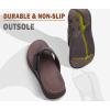 image:imageKuaiLu Mens Orthotic Flip Flops Mens Recovery Walking Sandals Adjustable Thick Athletic Cushion Sport Slides for Man Water Resistant amp Lightweight Soft Comfort Fit amp Arch SupportDark Brown