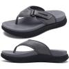 image:imageKuaiLu Mens Orthotic Flip Flops Mens Recovery Walking Sandals Adjustable Thick Athletic Cushion Sport Slides for Man Water Resistant amp Lightweight Soft Comfort Fit amp Arch SupportGrey