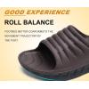 image:imageKuaiLu Mens Recovery Sandals Orthotic Arch Support Open Toe Sport Slides Thick Cushion Orthopedic Plantar Fasciitis Slip On Wide Width Summer Pool Beach WaterproofChestnut