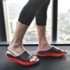 image:imageKuaiLu Mens Recovery Sandals Orthotic Arch Support Open Toe Sport Slides Thick Cushion Orthopedic Plantar Fasciitis Slip On Wide Width Summer Pool Beach WaterproofBlackRed
