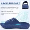 image:imageKuaiLu Mens Recovery Sandals Orthotic Arch Support Open Toe Sport Slides Thick Cushion Orthopedic Plantar Fasciitis Slip On Wide Width Summer Pool Beach WaterproofBlue