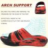 image:imageKuaiLu Mens Recovery Sandals Orthotic Arch Support Open Toe Sport Slides Thick Cushion Orthopedic Plantar Fasciitis Slip On Wide Width Summer Pool Beach WaterproofCamored Black