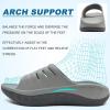 image:imageKuaiLu Mens Recovery Sandals Orthotic Arch Support Open Toe Sport Slides Thick Cushion Orthopedic Plantar Fasciitis Slip On Wide Width Summer Pool Beach WaterproofGrey