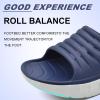 image:imageKuaiLu Mens Recovery Sandals Orthotic Arch Support Open Toe Sport Slides Thick Cushion Orthopedic Plantar Fasciitis Slip On Wide Width Summer Pool Beach WaterproofBlue White