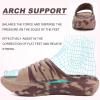 image:imageKuaiLu Mens Recovery Sandals Orthotic Arch Support Open Toe Sport Slides Thick Cushion Orthopedic Plantar Fasciitis Slip On Wide Width Summer Pool Beach WaterproofTan