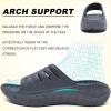 image:imageKuaiLu Mens Recovery Sandals Orthotic Arch Support Open Toe Sport Slides Thick Cushion Orthopedic Plantar Fasciitis Slip On Wide Width Summer Pool Beach WaterproofDark Grey