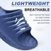 image:imageKuaiLu Mens Recovery Sandals Orthotic Arch Support Open Toe Sport Slides Thick Cushion Orthopedic Plantar Fasciitis Slip On Wide Width Summer Pool Beach WaterproofBlue