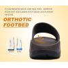 image:imageKuaiLu Mens Recovery Sandals Orthotic Arch Support Open Toe Sport Slides Thick Cushion Orthopedic Plantar Fasciitis Slip On Wide Width Summer Pool Beach WaterproofChestnut