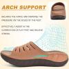 image:imageKuaiLu Mens Recovery Sandals Orthotic Arch Support Open Toe Sport Slides Thick Cushion Orthopedic Plantar Fasciitis Slip On Wide Width Summer Pool Beach WaterproofKhaki Brown