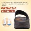 image:imageKuaiLu Mens Recovery Sandals Orthotic Arch Support Open Toe Sport Slides Thick Cushion Orthopedic Plantar Fasciitis Slip On Wide Width Summer Pool Beach WaterproofMocha