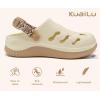 image:imageKuaiLu Womens Classic Recovery Clogs Comfortable Walking Cushion Sandals for Women Relif Plantar Fasciitis Ladies Orthotic Arch Support Slipon Mules Adult Slip Resistant ShoesBeige White