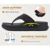 image:imageKuaiLu Flip Flops for Womens Orthotic Chic Platform Sandals with Arch Support Ultra Comfotable Summer Beach Walking Plantar Fasciitis Cushion Sandals Ladies Open toe Outfits Adjustable Flat SandlesBlack