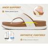 image:imageKuaiLu Flip Flops for Womens Orthotic Chic Platform Sandals with Arch Support Ultra Comfotable Summer Beach Walking Plantar Fasciitis Cushion Sandals Ladies Open toe Outfits Adjustable Flat SandlesWhite Khaki