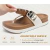 image:imageKuaiLu Flip Flops for Womens Orthotic Chic Platform Sandals with Arch Support Ultra Comfotable Summer Beach Walking Plantar Fasciitis Cushion Sandals Ladies Open toe Outfits Adjustable Flat SandlesWhite Khaki