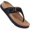 image:imageKuaiLu Flip Flops for Womens Orthotic Chic Platform Sandals with Arch Support Ultra Comfotable Summer Beach Walking Plantar Fasciitis Cushion Sandals Ladies Open toe Outfits Adjustable Flat SandlesBlack Khaki