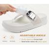 image:imageKuaiLu Flip Flops for Womens Orthotic Chic Platform Sandals with Arch Support Ultra Comfotable Summer Beach Walking Plantar Fasciitis Cushion Sandals Ladies Open toe Outfits Adjustable Flat SandlesWhite