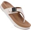 image:imageKuaiLu Flip Flops for Womens Orthotic Chic Platform Sandals with Arch Support Ultra Comfotable Summer Beach Walking Plantar Fasciitis Cushion Sandals Ladies Open toe Outfits Adjustable Flat SandlesWhite Khaki
