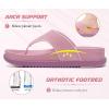image:imageKuaiLu Flip Flops for Womens Orthotic Chic Platform Sandals with Arch Support Ultra Comfotable Summer Beach Walking Plantar Fasciitis Cushion Sandals Ladies Open toe Outfits Adjustable Flat SandlesPink