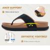 image:imageKuaiLu Flip Flops for Womens Orthotic Chic Platform Sandals with Arch Support Ultra Comfotable Summer Beach Walking Plantar Fasciitis Cushion Sandals Ladies Open toe Outfits Adjustable Flat SandlesBlack Khaki
