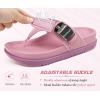image:imageKuaiLu Flip Flops for Womens Orthotic Chic Platform Sandals with Arch Support Ultra Comfotable Summer Beach Walking Plantar Fasciitis Cushion Sandals Ladies Open toe Outfits Adjustable Flat SandlesPink
