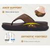 image:imageKuaiLu Flip Flops for Womens Orthotic Chic Platform Sandals with Arch Support Ultra Comfotable Summer Beach Walking Plantar Fasciitis Cushion Sandals Ladies Open toe Outfits Adjustable Flat SandlesBrown