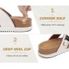 image:imageKuaiLu Flip Flops for Womens Orthotic Chic Platform Sandals with Arch Support Ultra Comfotable Summer Beach Walking Plantar Fasciitis Cushion Sandals Ladies Open toe Outfits Adjustable Flat SandlesWhite Khaki