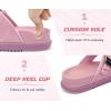 image:imageKuaiLu Flip Flops for Womens Orthotic Chic Platform Sandals with Arch Support Ultra Comfotable Summer Beach Walking Plantar Fasciitis Cushion Sandals Ladies Open toe Outfits Adjustable Flat SandlesPink