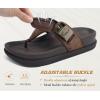 image:imageKuaiLu Flip Flops for Womens Orthotic Chic Platform Sandals with Arch Support Ultra Comfotable Summer Beach Walking Plantar Fasciitis Cushion Sandals Ladies Open toe Outfits Adjustable Flat SandlesBrown