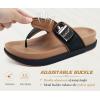 image:imageKuaiLu Flip Flops for Womens Orthotic Chic Platform Sandals with Arch Support Ultra Comfotable Summer Beach Walking Plantar Fasciitis Cushion Sandals Ladies Open toe Outfits Adjustable Flat SandlesBlack Khaki