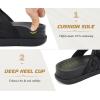 image:imageKuaiLu Flip Flops for Womens Orthotic Chic Platform Sandals with Arch Support Ultra Comfotable Summer Beach Walking Plantar Fasciitis Cushion Sandals Ladies Open toe Outfits Adjustable Flat SandlesBlack