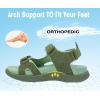 image:imageKuaiLu Mens Hiking Sandals With Arch Support Sport Recovery Athletic Walking Sandals For Man Outdoor Summer Casual Thick Cushion Beach Water Fisherman Sandal Size 715Green