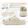image:imageKuaiLu Womens Clog Sandals with Comfotable Arch Support Chic Platform Cushion Memory Foam Dressy Sandals Summer Travel Beach Walking Slide with Orthopedic Plantar Fasciitis Mules for 2026White