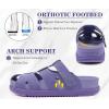 image:imageKuaiLu Womens Clog Sandals with Comfotable Arch Support Chic Platform Cushion Memory Foam Dressy Sandals Summer Travel Beach Walking Slide with Orthopedic Plantar Fasciitis Mules for 2026Purple