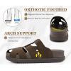 image:imageKuaiLu Womens Clog Sandals with Comfotable Arch Support Chic Platform Cushion Memory Foam Dressy Sandals Summer Travel Beach Walking Slide with Orthopedic Plantar Fasciitis Mules for 2026Brown