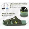 image:imageKuaiLu Womens Clog Sandals with Comfotable Arch Support Chic Platform Cushion Memory Foam Dressy Sandals Summer Travel Beach Walking Slide with Orthopedic Plantar Fasciitis Mules for 2026Green