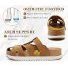 image:imageKuaiLu Womens Clog Sandals with Comfotable Arch Support Chic Platform Cushion Memory Foam Dressy Sandals Summer Travel Beach Walking Slide with Orthopedic Plantar Fasciitis Mules for 2026Khaki