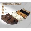 image:imageKuaiLu Womens Clog Sandals with Comfotable Arch Support Chic Platform Cushion Memory Foam Dressy Sandals Summer Travel Beach Walking Slide with Orthopedic Plantar Fasciitis Mules for 2026Brown