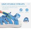 image:imageKuaiLu Womens Closed Toe Hiking Sandals with Orthopedic Arch Support Comfortable Cushion Breathable Summer Outdoor Walking Sandles Beach Travel Adjustable Fisherman Water ShoesBlue White