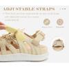image:imageKuaiLu Womens Closed Toe Hiking Sandals with Orthopedic Arch Support Comfortable Cushion Breathable Summer Outdoor Walking Sandles Beach Travel Adjustable Fisherman Water ShoesBeige White