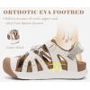 image:imageKuaiLu Womens Closed Toe Hiking Sandals with Orthopedic Arch Support Comfortable Cushion Breathable Summer Outdoor Walking Sandles Beach Travel Adjustable Fisherman Water ShoesWhite Khaki