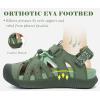 image:imageKuaiLu Womens Closed Toe Hiking Sandals with Orthopedic Arch Support Comfortable Cushion Breathable Summer Outdoor Walking Sandles Beach Travel Adjustable Fisherman Water ShoesGreen