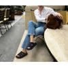 image:imageKuaiLu Womens Fashion Orthopedic Walking Thick Sandals Comfort Arch Support Relief Plantar Fasciitis Cushion Recovery Summer Slides Slip On Yoga Mat Open Toe Faux LeatherBlack