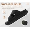 image:imageKuaiLu Womens Fashion Orthopedic Walking Thick Sandals Comfort Arch Support Relief Plantar Fasciitis Cushion Recovery Summer Slides Slip On Yoga Mat Open Toe Faux LeatherBlack