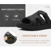 image:imageKuaiLu Womens Fashion Orthopedic Walking Thick Sandals Comfort Arch Support Relief Plantar Fasciitis Cushion Recovery Summer Slides Slip On Yoga Mat Open Toe Faux LeatherBlack